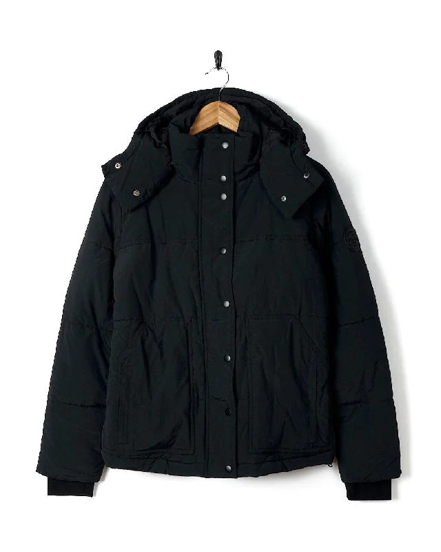 Aspen - Womens Short Puffer Jacket - Black