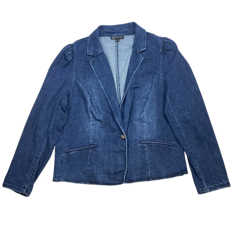 Blazer By International Concepts In Blue Denim, Size: 2x