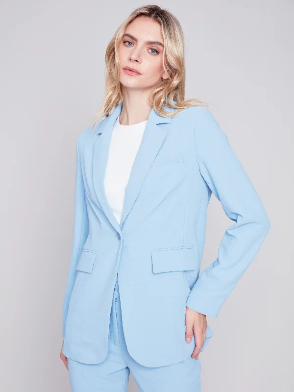 Blazer with Ruched Back - Sky