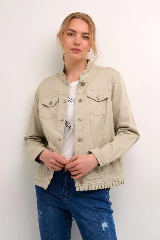 Cream Womens Jacket - Feather grey