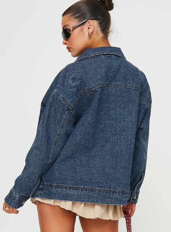 Goldsmith Denim Bomber Jacket Mid Wash