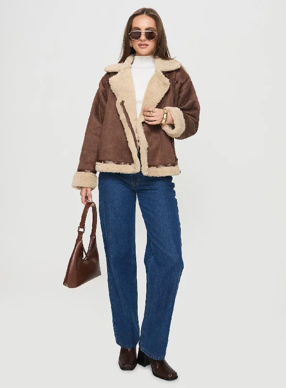 Jadala Shearling Jacket Brown