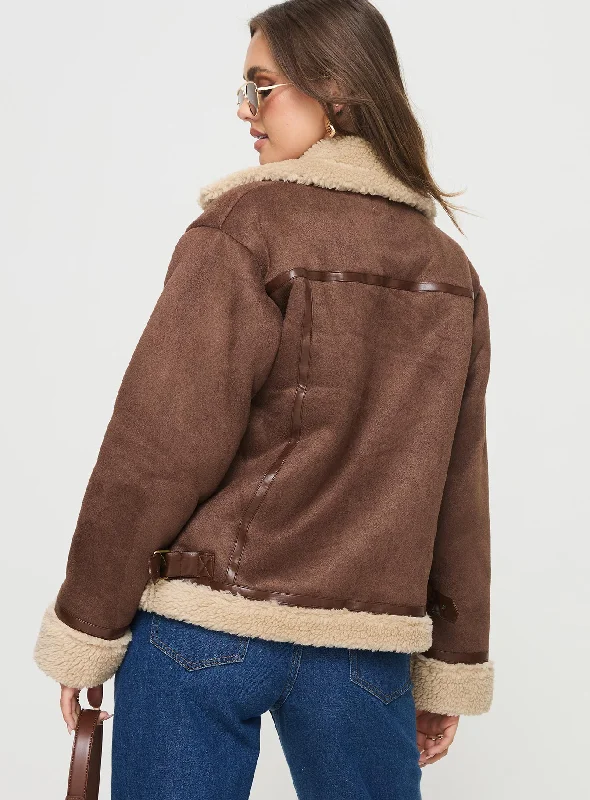 Jadala Shearling Jacket Brown