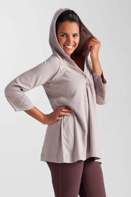 La Cera Embroidered Hooded Tunic