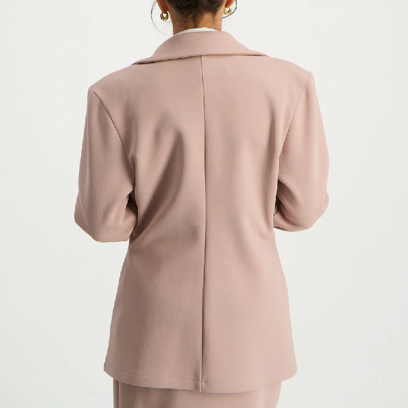 LADIES CIARRA BLUSH DOUBLE BREAST CREPE JACKET