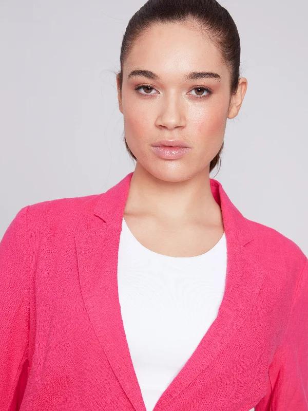 Light Linen Blend Blazer - Punch