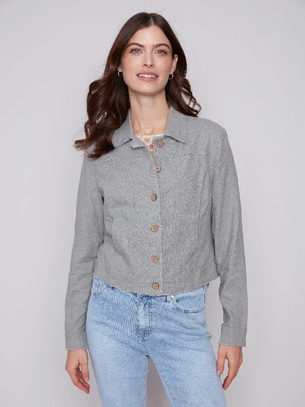 Linen Blend Jacket - Celadon