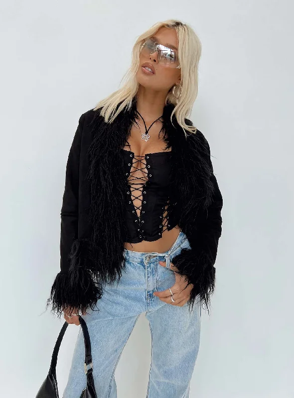 Lowden Faux Fur Jacket Black