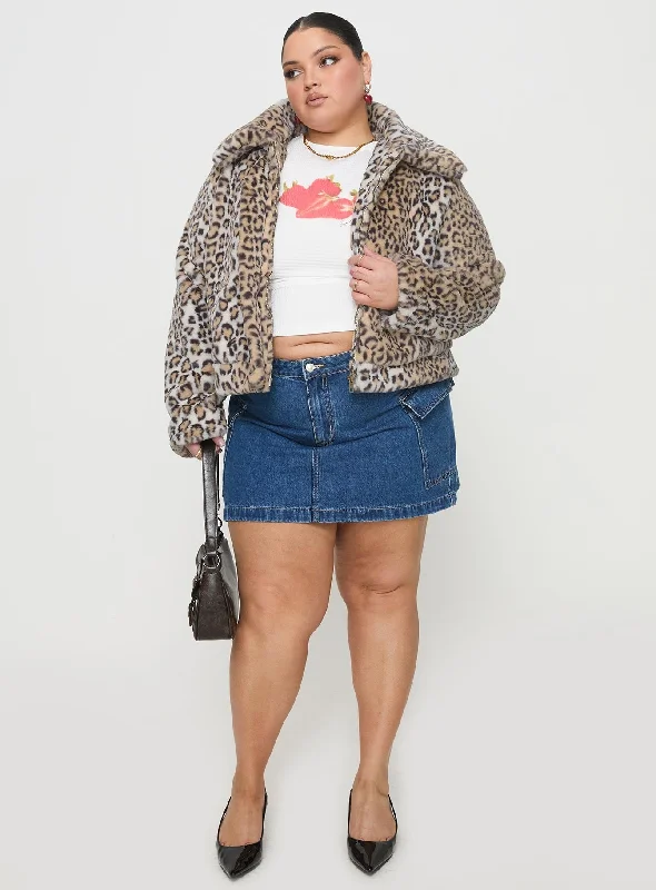 Popstar Jacket Cream Cheetah Curve