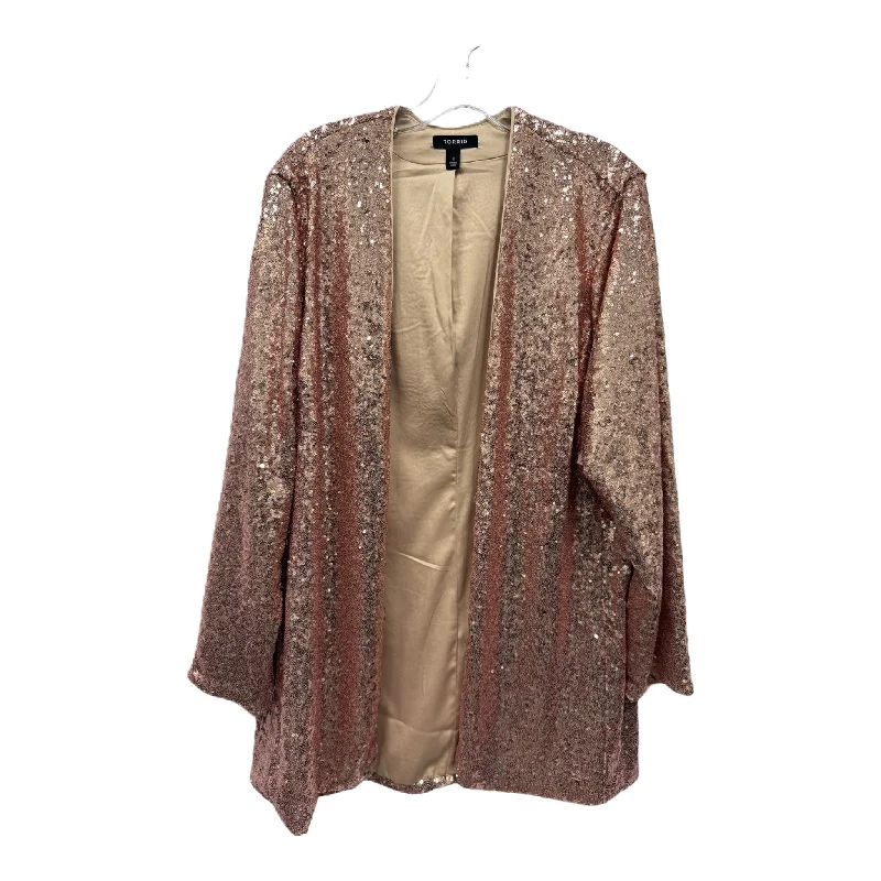 Rose Gold Blazer By Torrid, Size: 1x