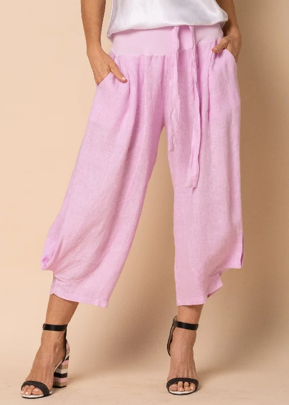 Addison Linen Pants in Petal Pink