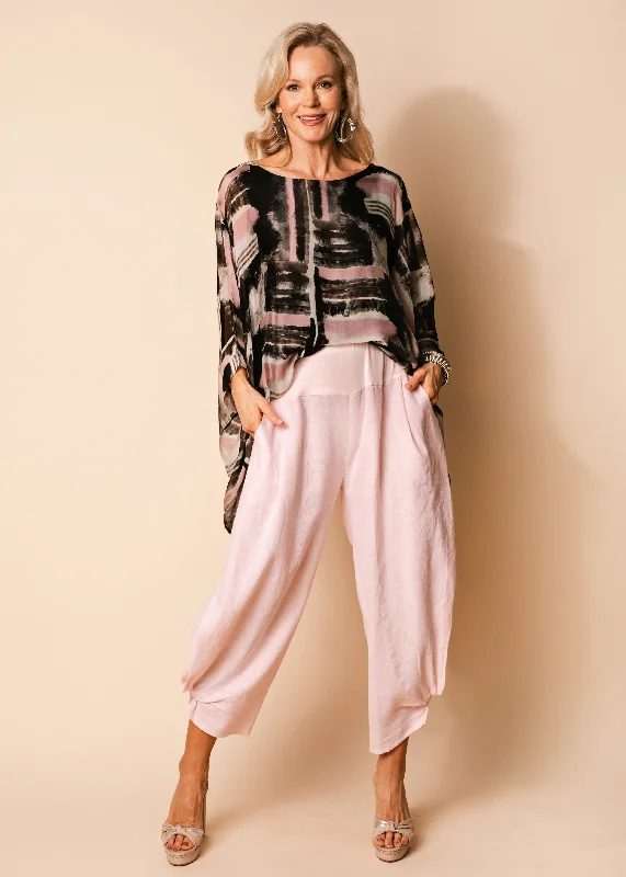 Amaka Linen Pants Full Length in Blush