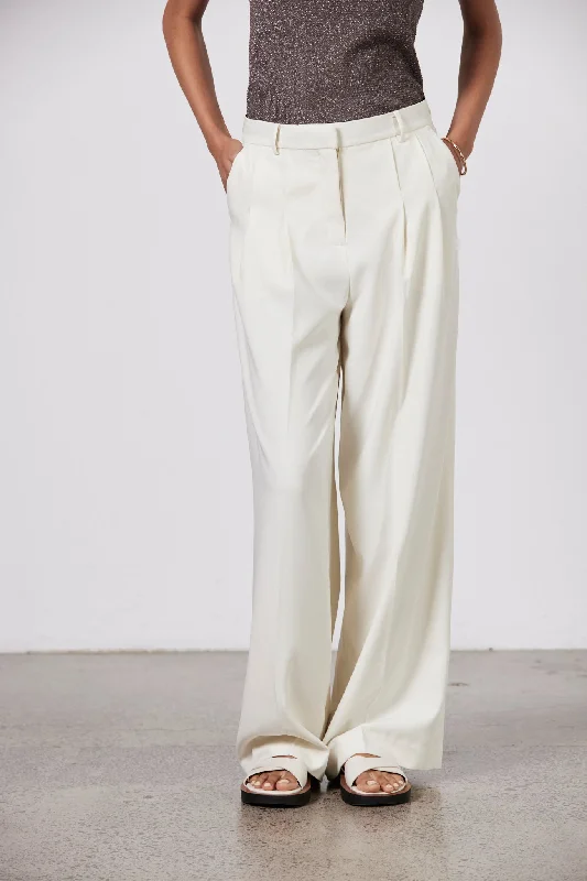 Ava Wide Leg Pant - Ecru