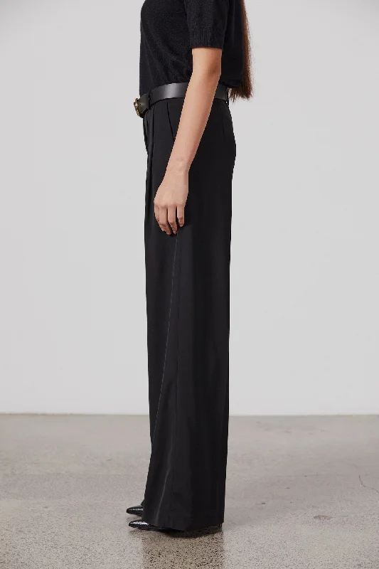 Ava Wide Leg Pant - Black