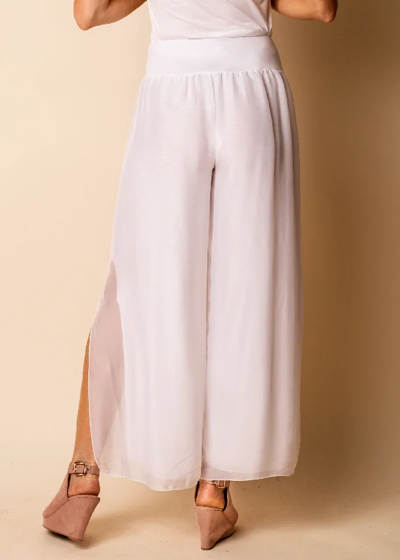 Gia Silk Pants in White