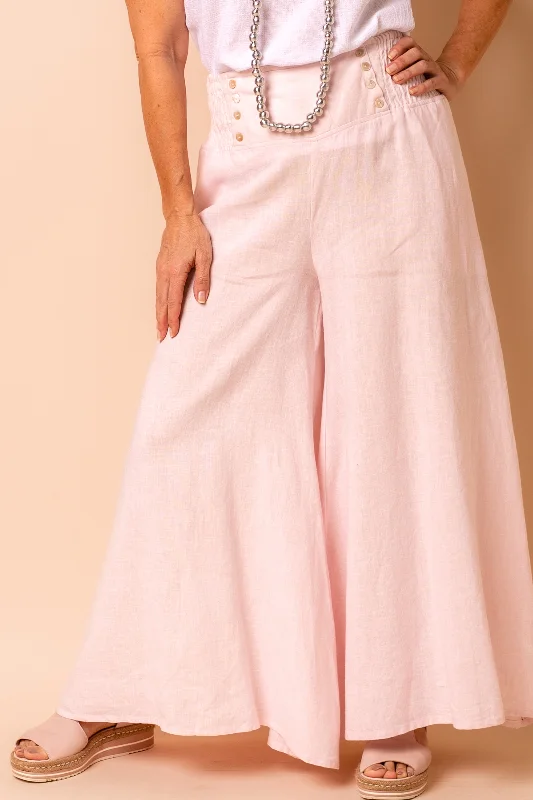 Hayden Linen Pants in Blush