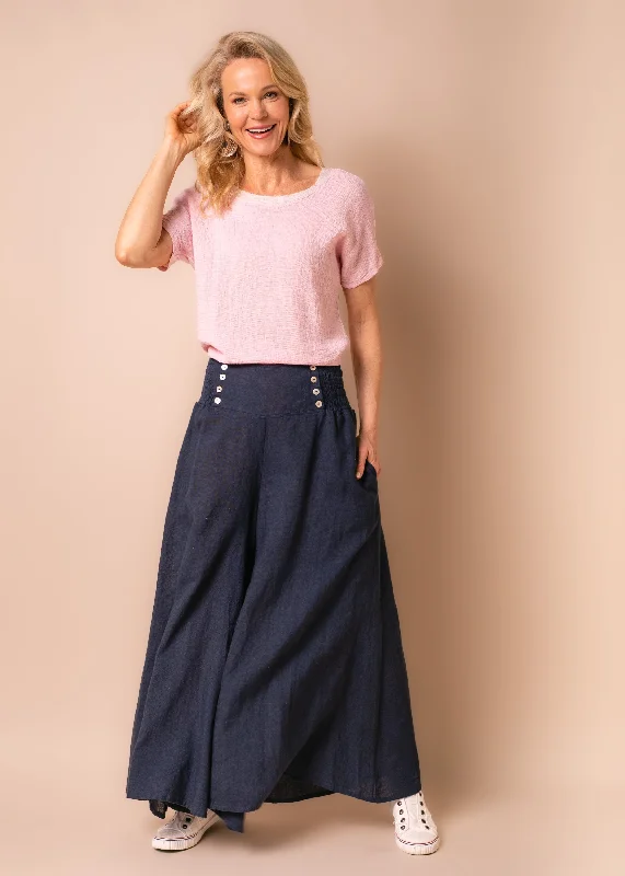 Hayden Linen Pants in Navy