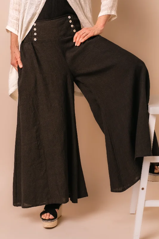 Hayden Linen Pants in Onyx