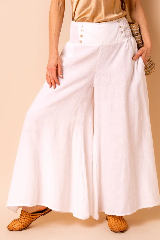 Hayden Linen Pants in White