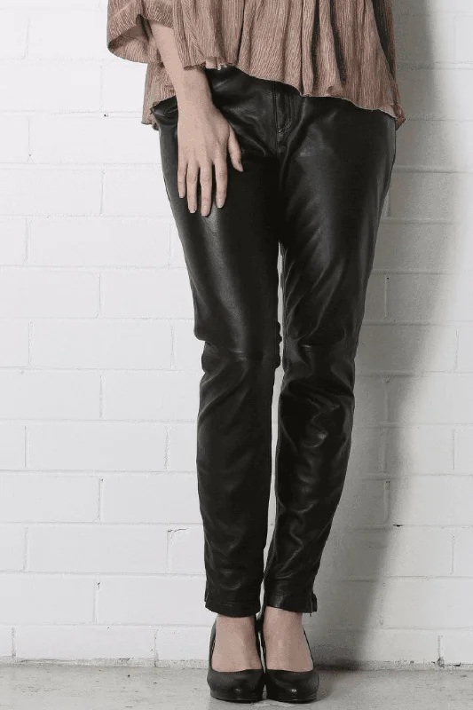 JADE Leather Pants - Black