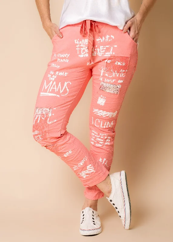 Livia Pants in Coral Crush