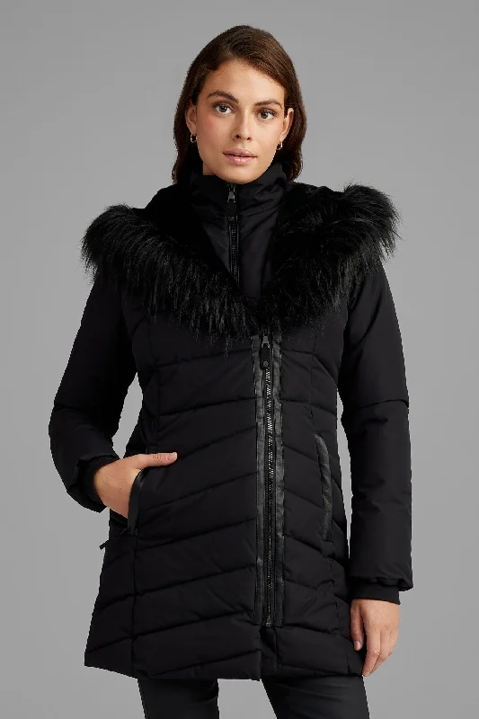 Manteau d'hiver matelassé à plastron - Femme