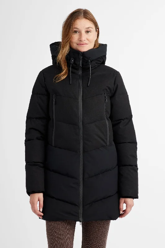 Manteau d'hiver matelassé long à capuchon - Femme