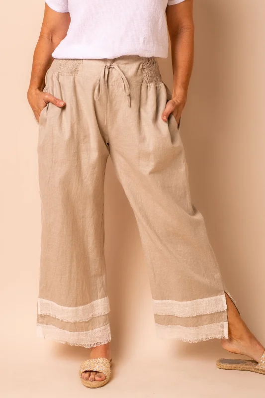 Rio Linen Blend Pants in Latte