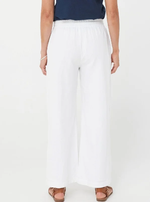 Valentina Trousers - White/Cotton & Linen