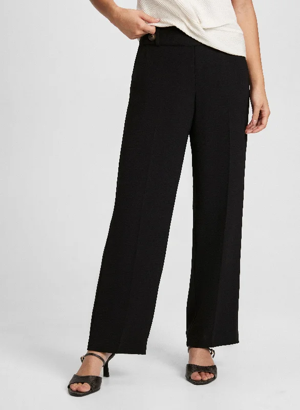 Wide-Leg Crepe Pants