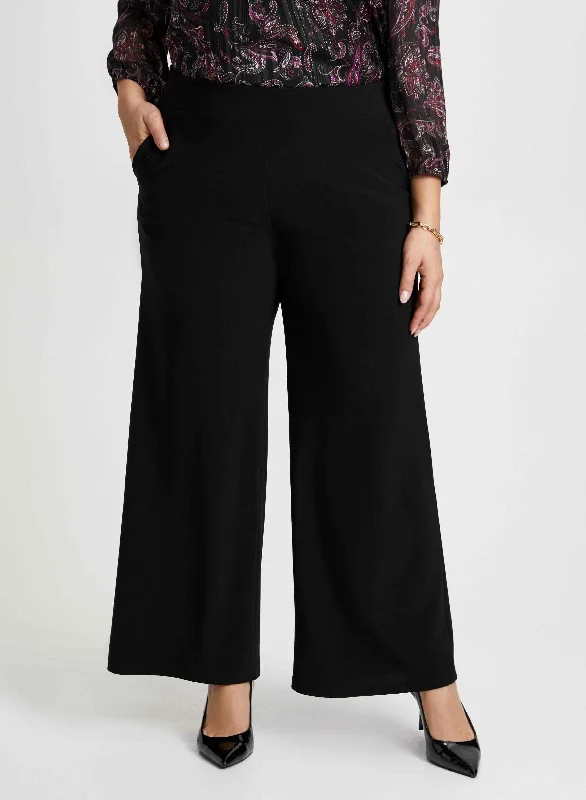 Wide Leg Pull-On Pants