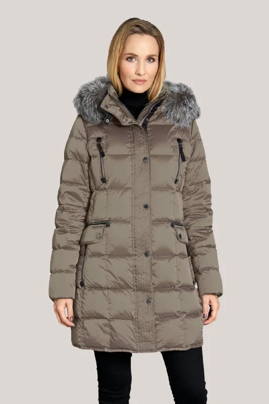 CARYS Down Coat with Detachable Natural Fur Hood 2860