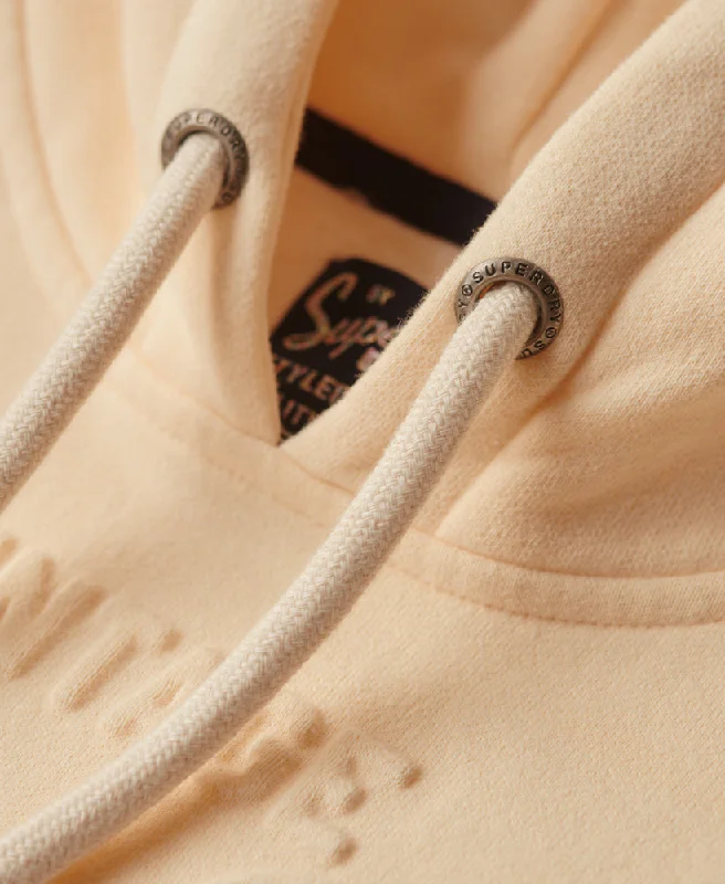 Embossed Vintage Logo Hoodie | Rice White