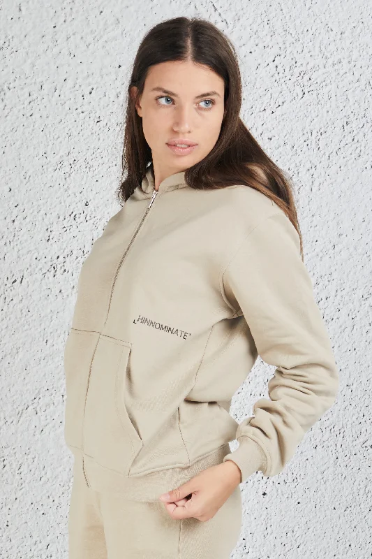 Hinnominate Felpa Con Zip Marrone Donna