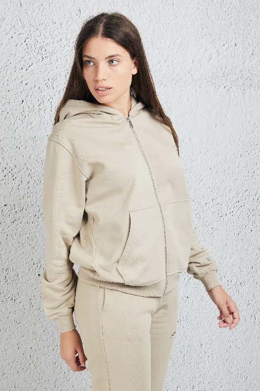 Hinnominate Felpa Con Zip Marrone Donna