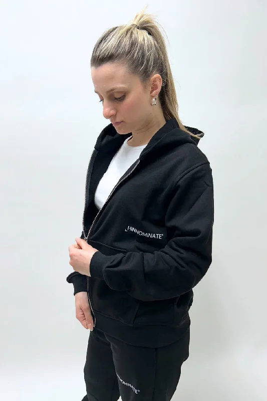 Hinnominate Felpa Full Zip / Cappuccio Nero Donna