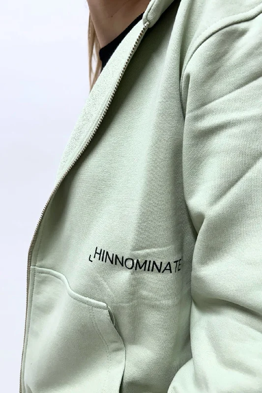 Hinnominate Felpa Full Zip / Cappuccio Verde Donna