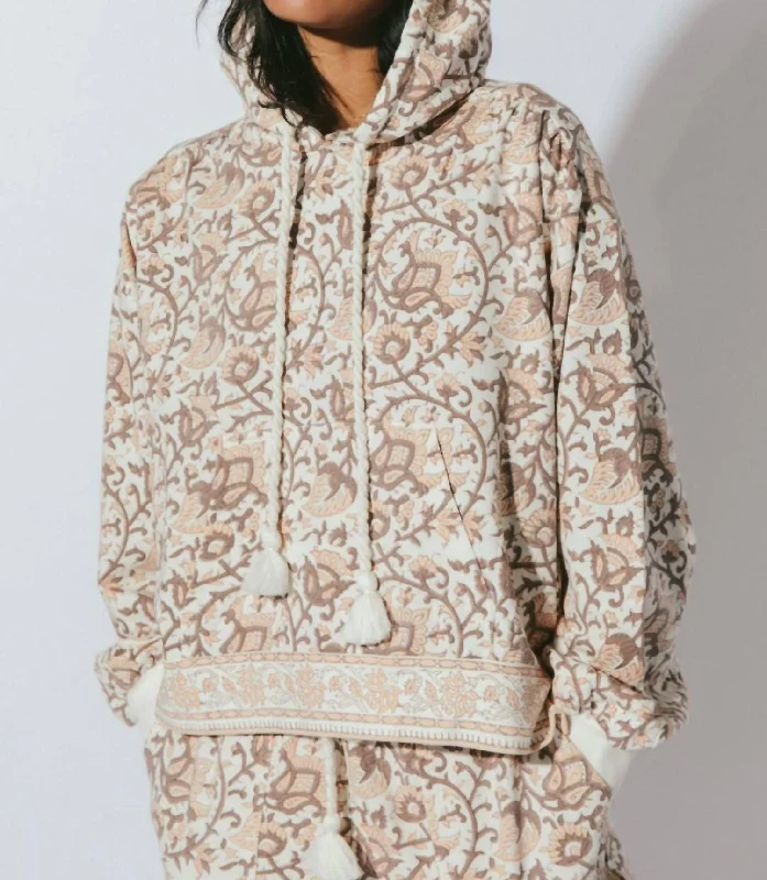 Jaidev Hoodie In Greece Block Print