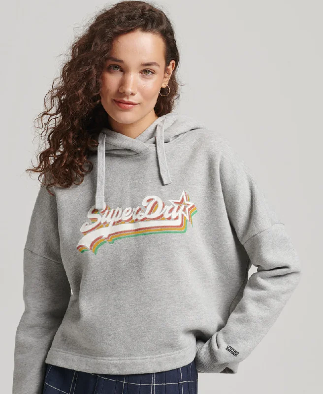 Rainbow Graphic Logo Hoodie | Grey Marle