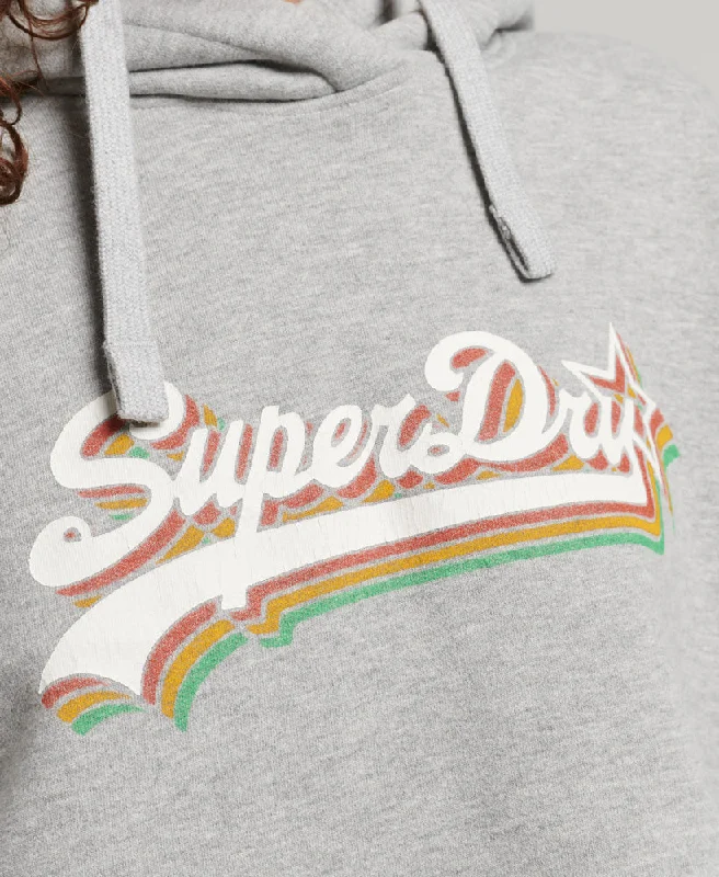 Rainbow Graphic Logo Hoodie | Grey Marle