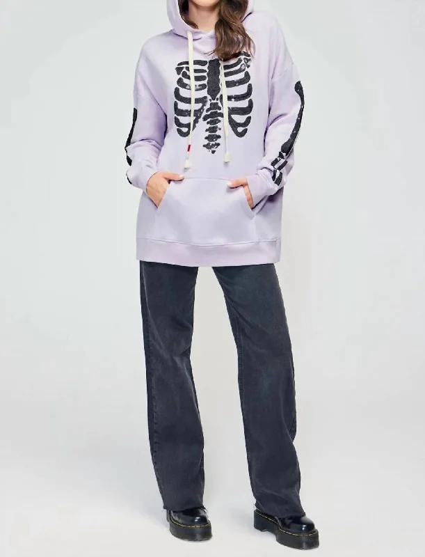 Rockstar Ribcage Road-Trip Hoodie In Purple