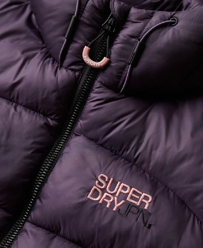 Sports Puffer Bomber Jacket | Nightshade Purple