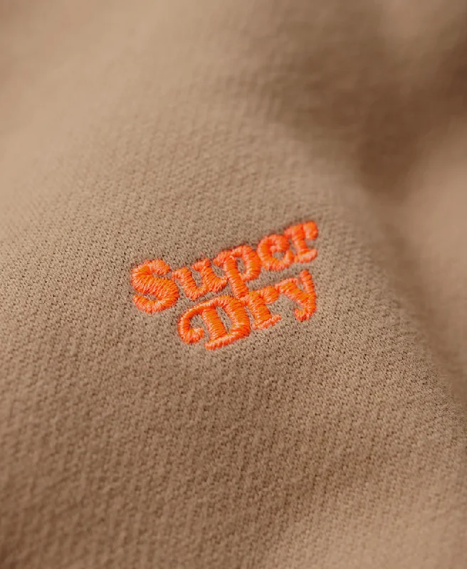 Vintage Logo Embroidered Half Zip Sweatshirt | Pyramid Sands Brown