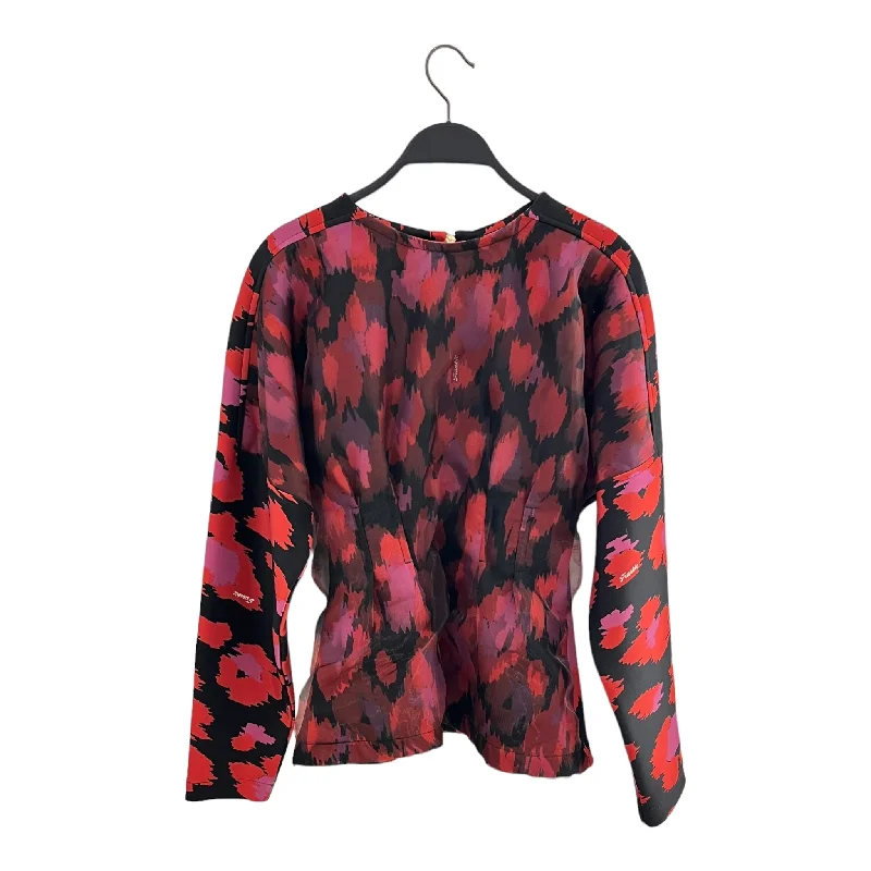 Frankie Morello/LS Blouse/XS/All Over Print/Polyester/BLK/Red All Over Print