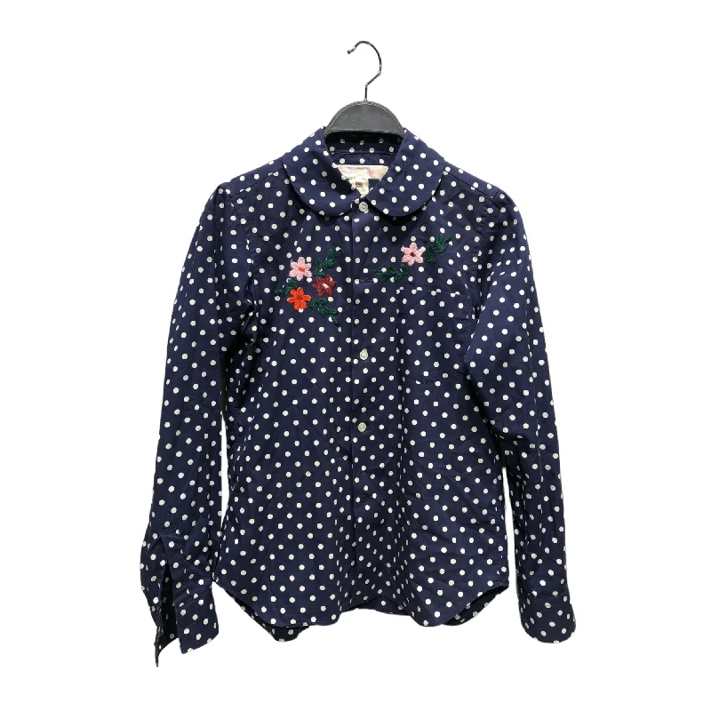 COMME des GARCONS SHIRT/LS Blouse/S/Polka dot/Cotton/NVY/