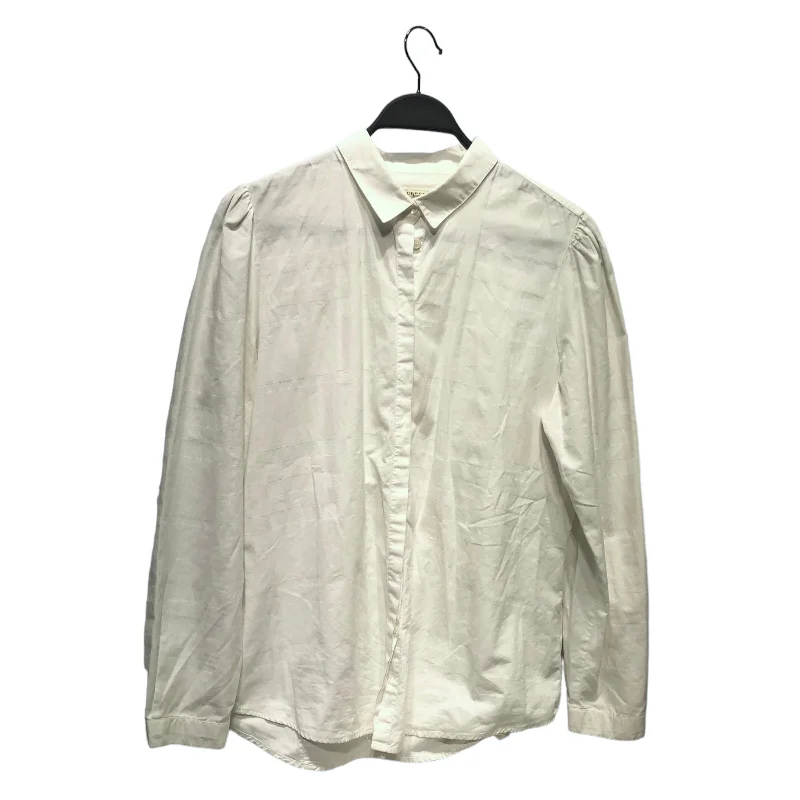 BURBERRY LONDON/LS Blouse/14/Cotton/WHT/