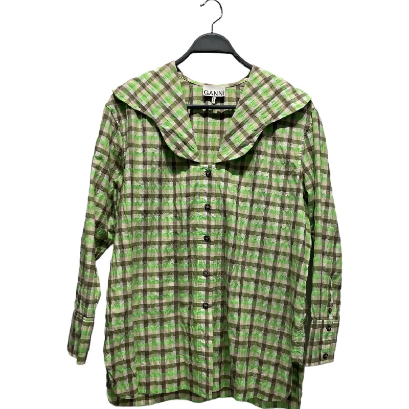 GANNI/Flannel Shirt/34/Plaid/Cotton/GRN/