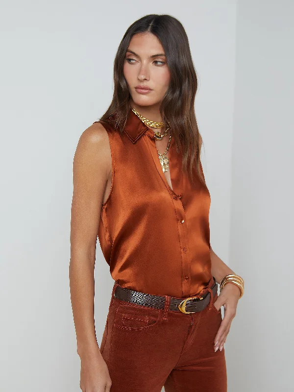 Emmy Sleeveless Silk Blouse