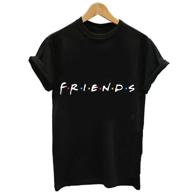 FRIENDS Letter Blouses & Shirts Women Tv Black Casual Funny Tops 2019 Summer Fashion For Lady Girl S M L XL XXL