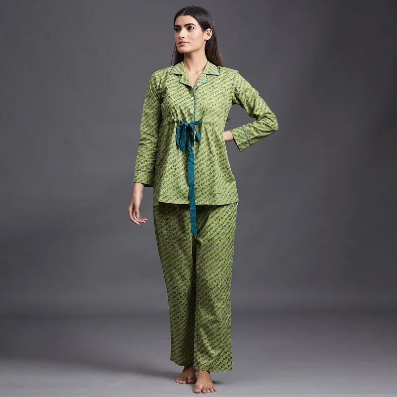 Symmetry in Nature on Green Loungwear